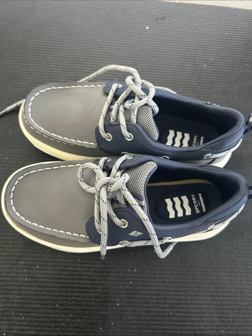 Sperry Kids Navy and Gray Lace-Up Boat Sneakers